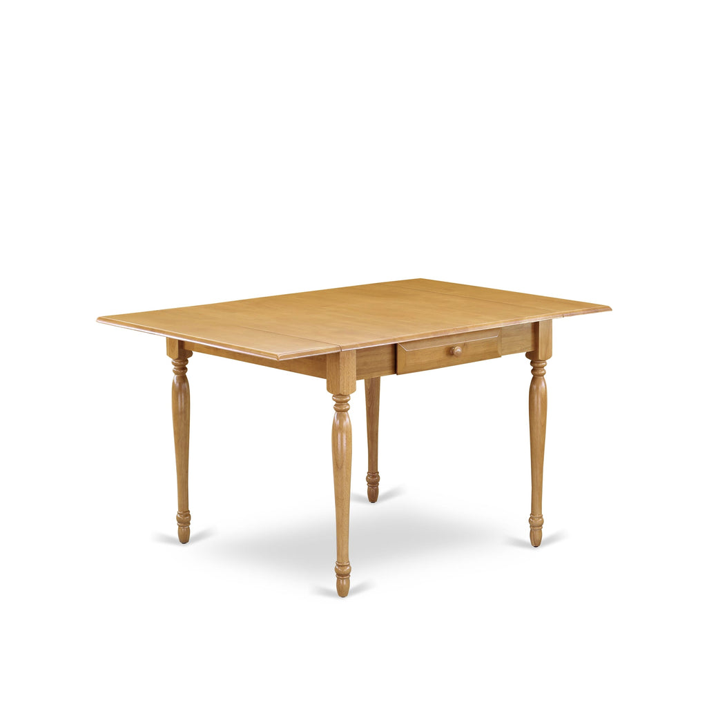 MZAV5-0MA-R 5-Piece Oak Dining Set with Dropleaf Table & 4 Chairs, 36x54