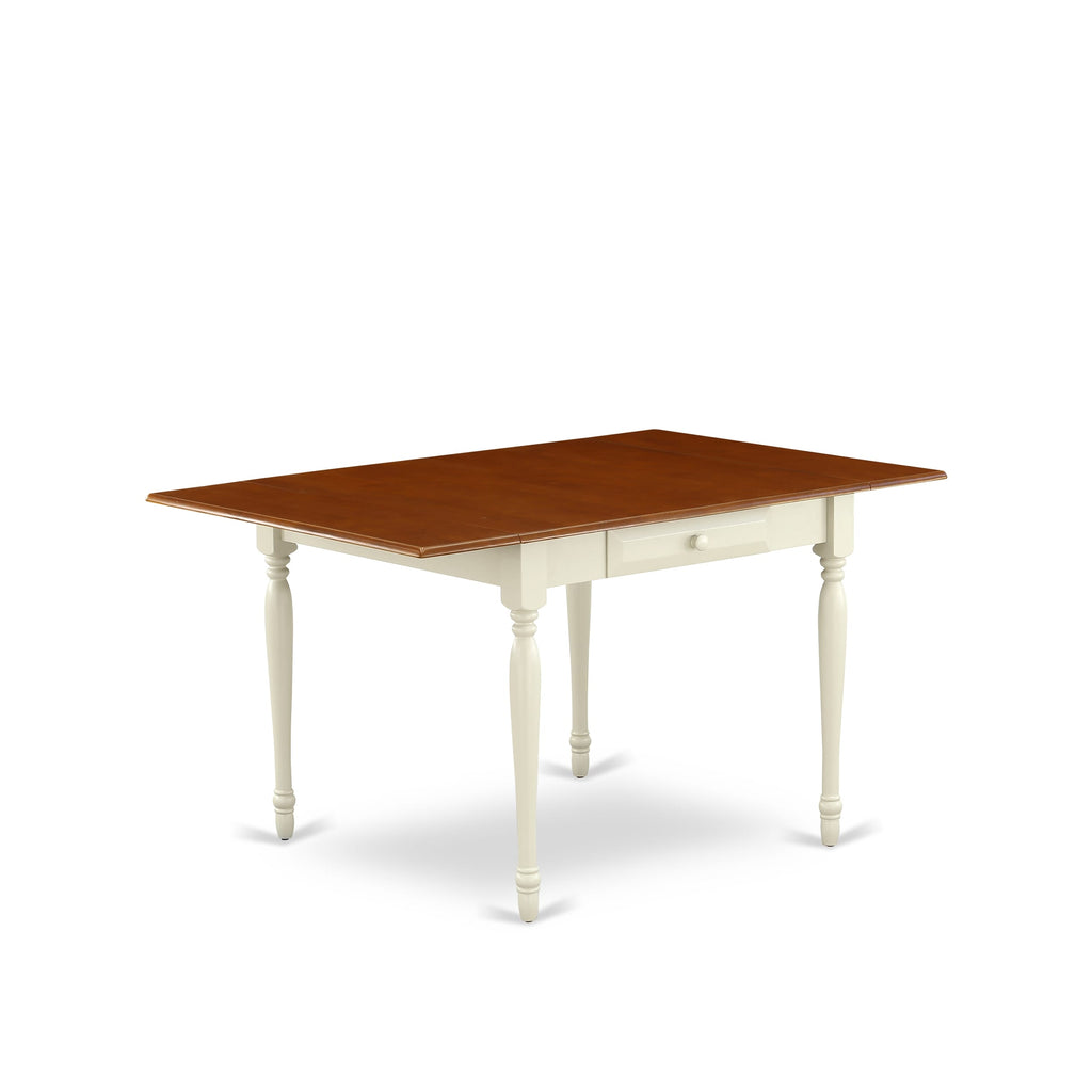 MZAV5-HC6-D Ensemble 5-Piece Rectangle Table with Dropleaf & 4 Chairs, 36x54, Cherry & Creamy