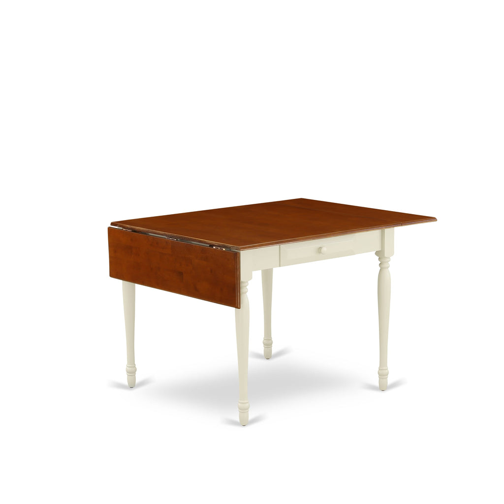 MZAV5-HC6-D Ensemble 5-Piece Rectangle Table with Dropleaf & 4 Chairs, 36x54, Cherry & Creamy