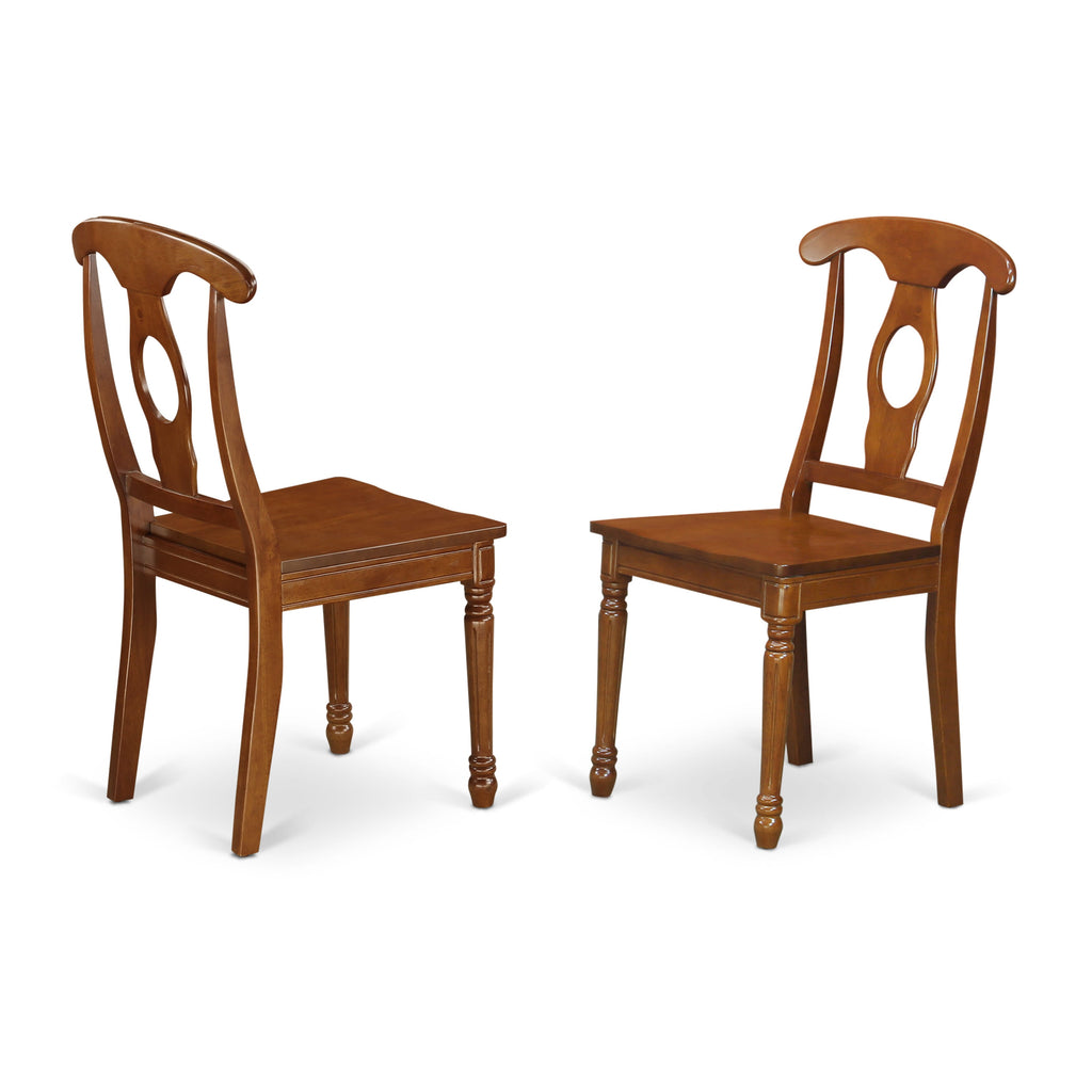 NANA7-SRW-B Elegant Rectangle Dining Table Set with Butterfly Leaf and Six Sturdy Chairs, 40x78 in Rustic Brown