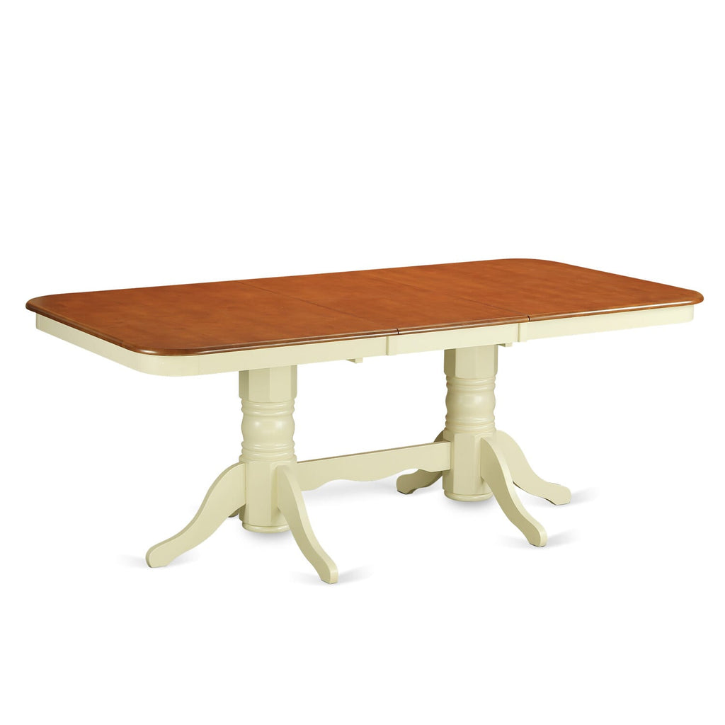 NAT-WWD-IC Classic Napoleon Table 40x78 Rectangle with Butterfly Leaf - Double Pedestal