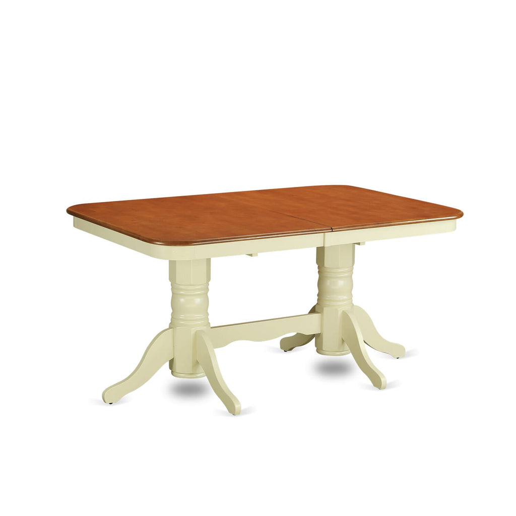 NAT-WWD-IC Classic Napoleon Table 40x78 Rectangle with Butterfly Leaf - Double Pedestal