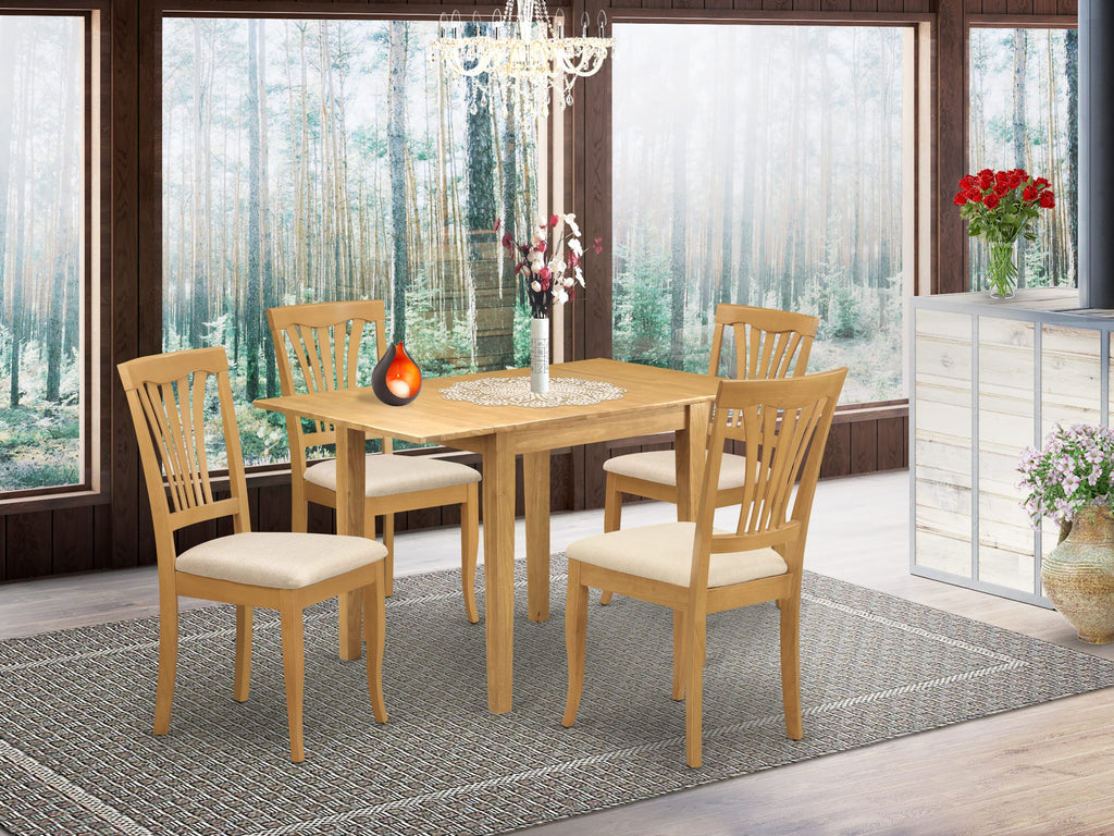 Enjoy a Sophisticated Dining Experience with NDAV5-SBG-9 Rectangular Table and 4 Linen-Finished Chairs