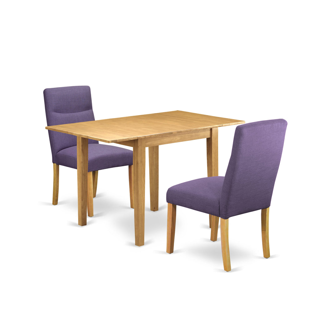 3-Piece Dining Set Compact Table & Two Chairs,  NDBE3-B6M-Y8, For Cozy Kitchens