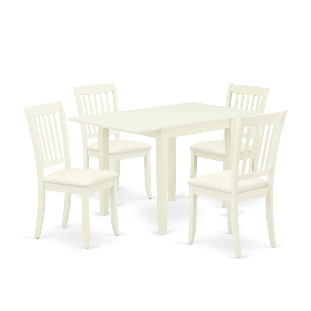 NDDA5-BR1-N 5-Piece Set with Expandable Table and Upholstered Chairs for Cozy Dining Room Space