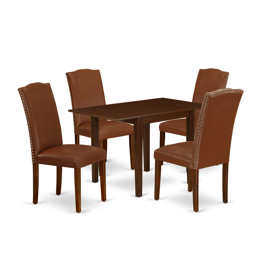 NDEN5-NAP-JF Elegant Five-Piece Dining Arrangement with Rectangular Dropleaf Table and Upholstered Chairs