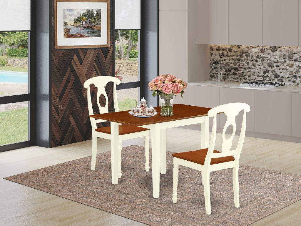 NDKE3-1V7-S Urban Dining Set for Compact Areas - 3 Piece with Folding Table and Seating, 30x48, Buttermilk Cherry