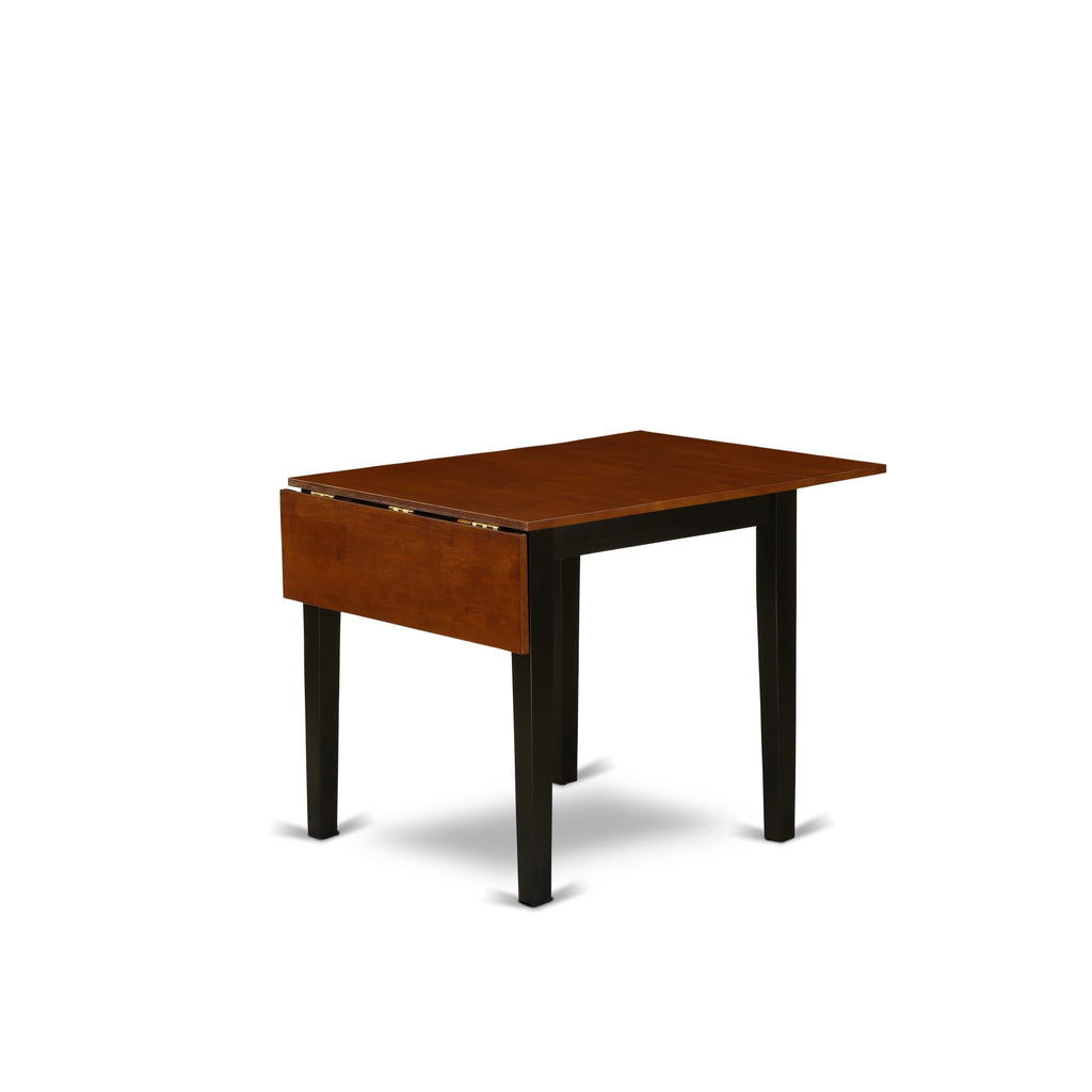 NDDA5-MXN-9 5-Piece Dining Ensemble with Dropleaf Table & 4 Chairs, Black & Cherry Finish, 30x48