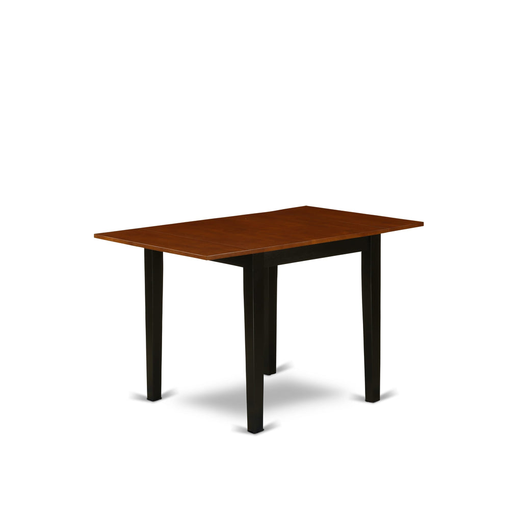 NDDA5-MXN-9 5-Piece Dining Ensemble with Dropleaf Table & 4 Chairs, Black & Cherry Finish, 30x48