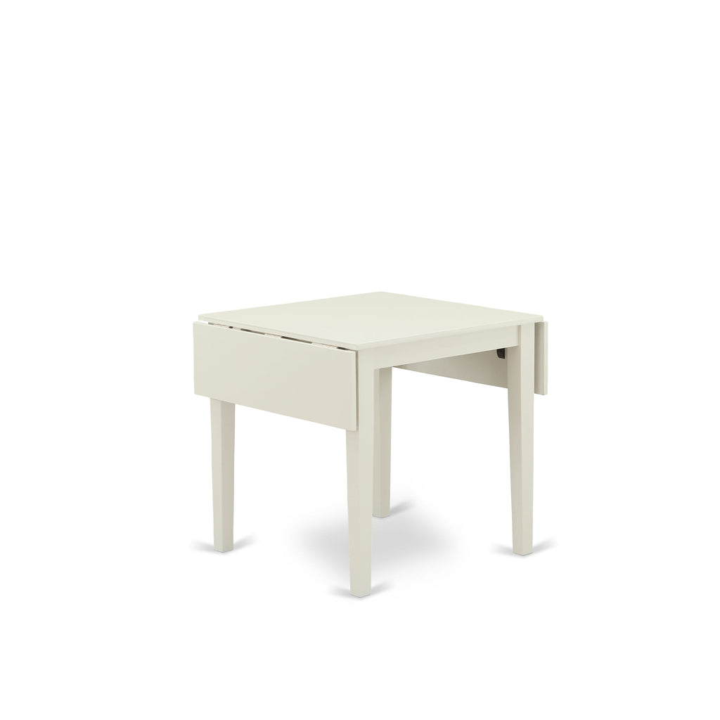NDLA3-D6V-M2 3-Piece Compact Dining Set Rectangular Table with Foldable Leaf & 2 Parson Chairs, 30x48 White