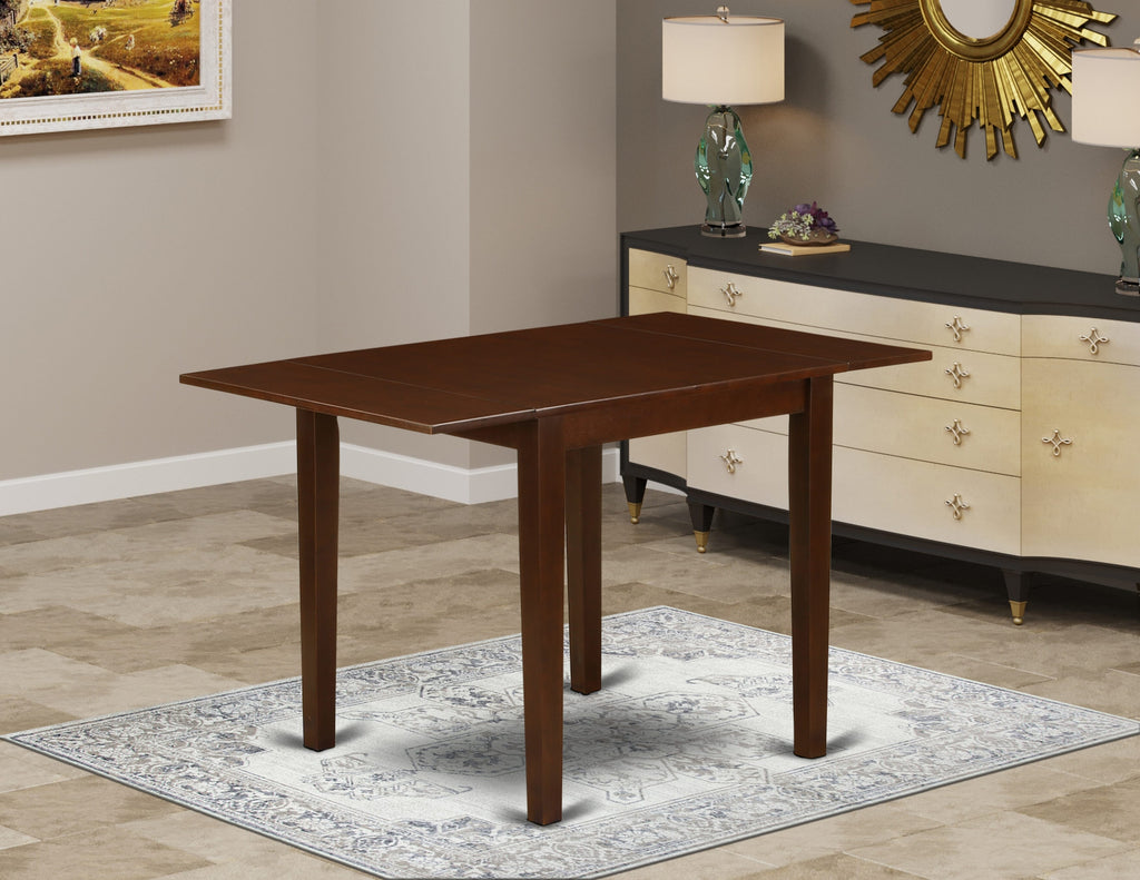 NDT-MFD-2 Stylish Dropleaf Rectangle Dining Table with Elegant Legs in Rich Mahogany, 30x48 Inch