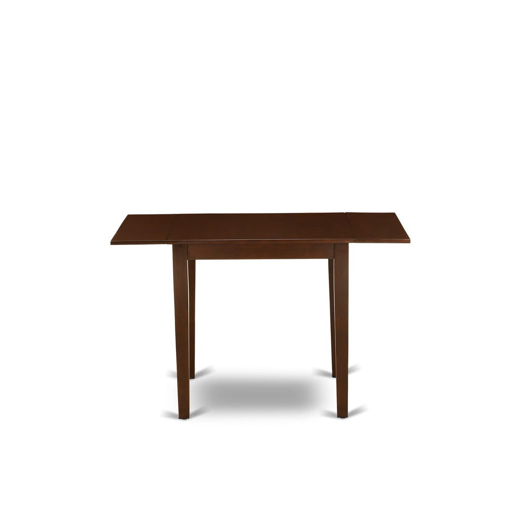 NDT-MFD-2 Stylish Dropleaf Rectangle Dining Table with Elegant Legs in Rich Mahogany, 30x48 Inch