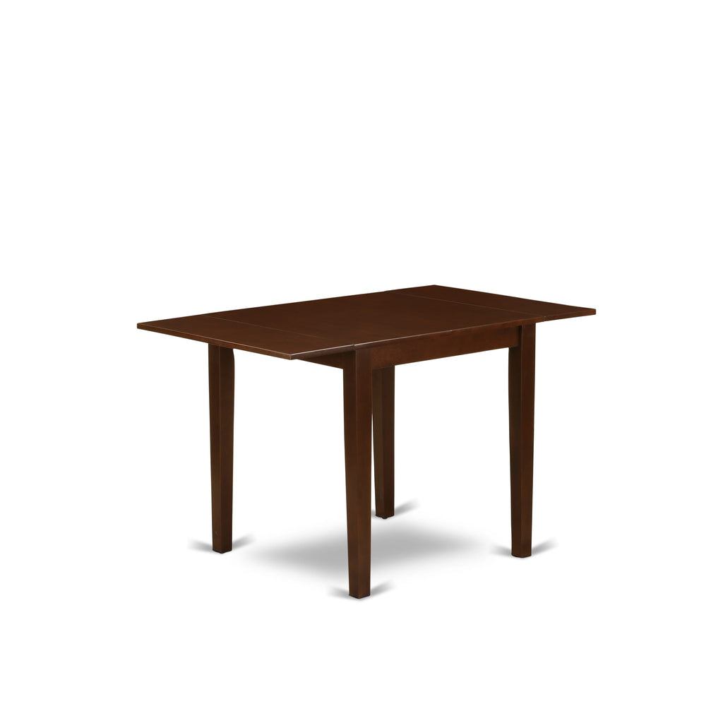 NDT-MFD-2 Stylish Dropleaf Rectangle Dining Table with Elegant Legs in Rich Mahogany, 30x48 Inch