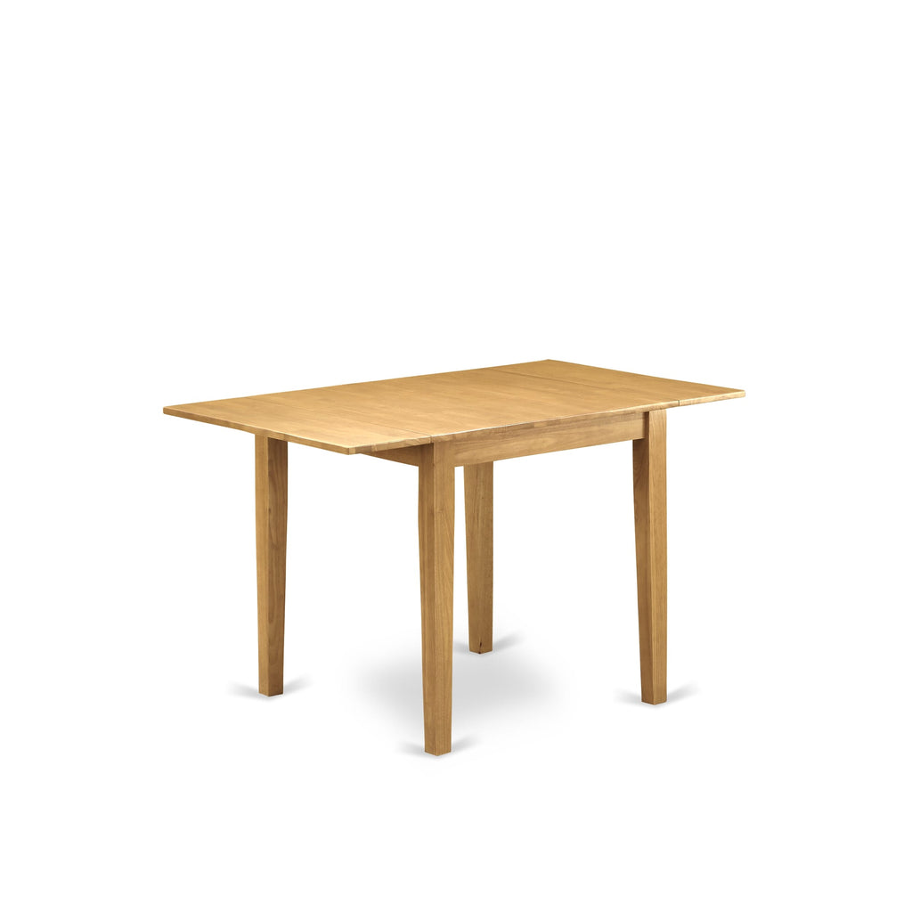 Elegant Oak Dropleaf Dining Table - Model NDT-OPO-U, 30x48 Inch with Sleek Legs