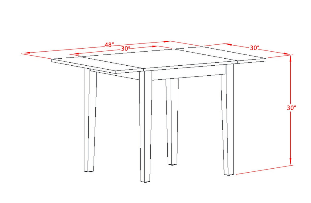 Elegant Oak Dropleaf Dining Table - Model NDT-OPO-U, 30x48 Inch with Sleek Legs
