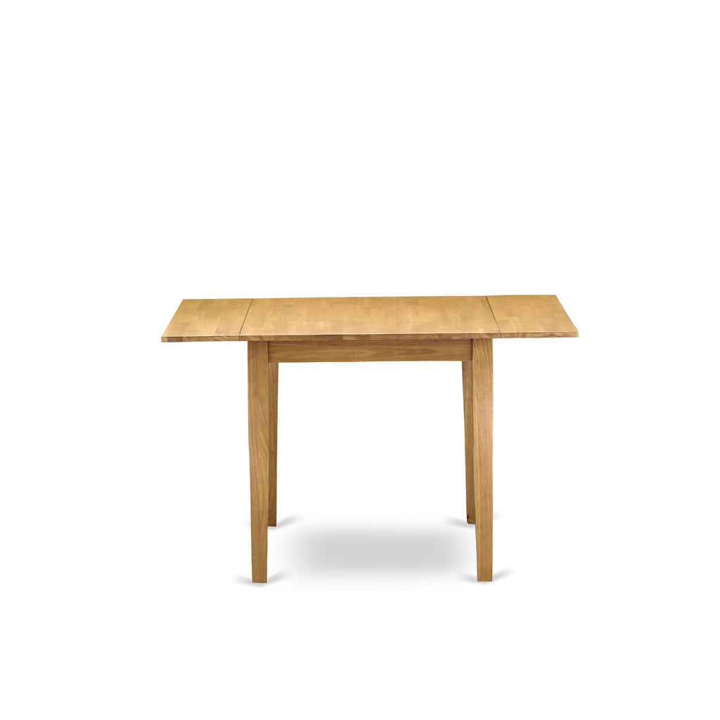 Elegant Oak Dropleaf Dining Table - Model NDT-OPO-U, 30x48 Inch with Sleek Legs