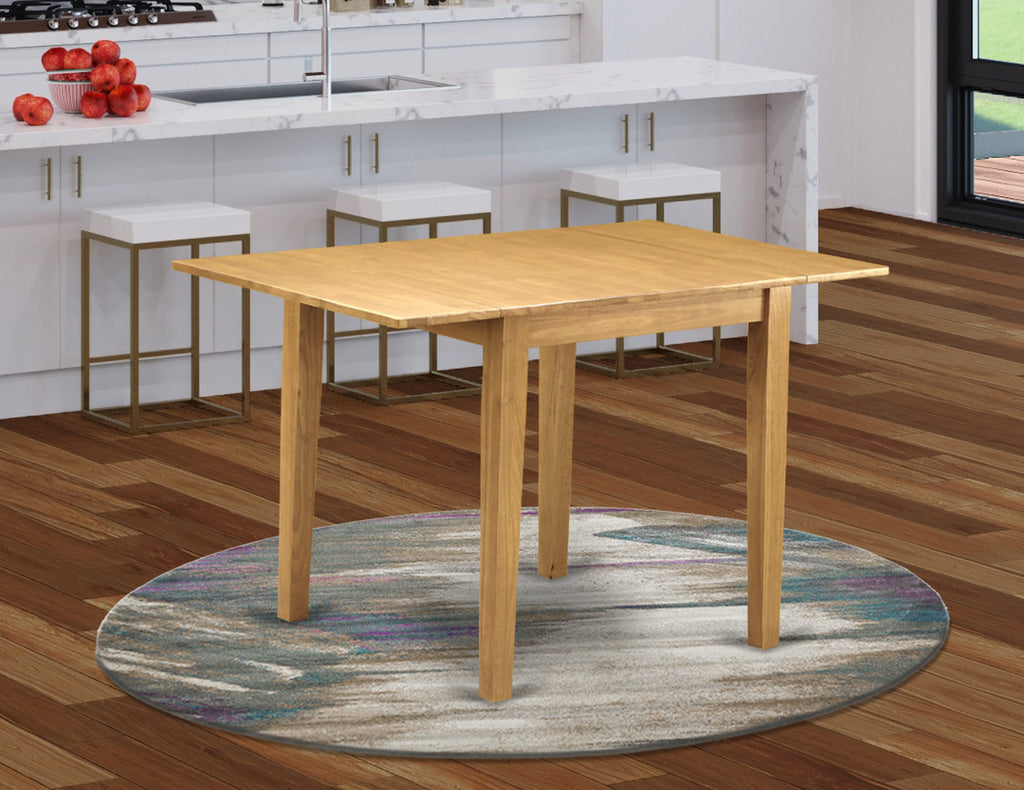 Elegant Oak Dropleaf Dining Table - Model NDT-OPO-U, 30x48 Inch with Sleek Legs