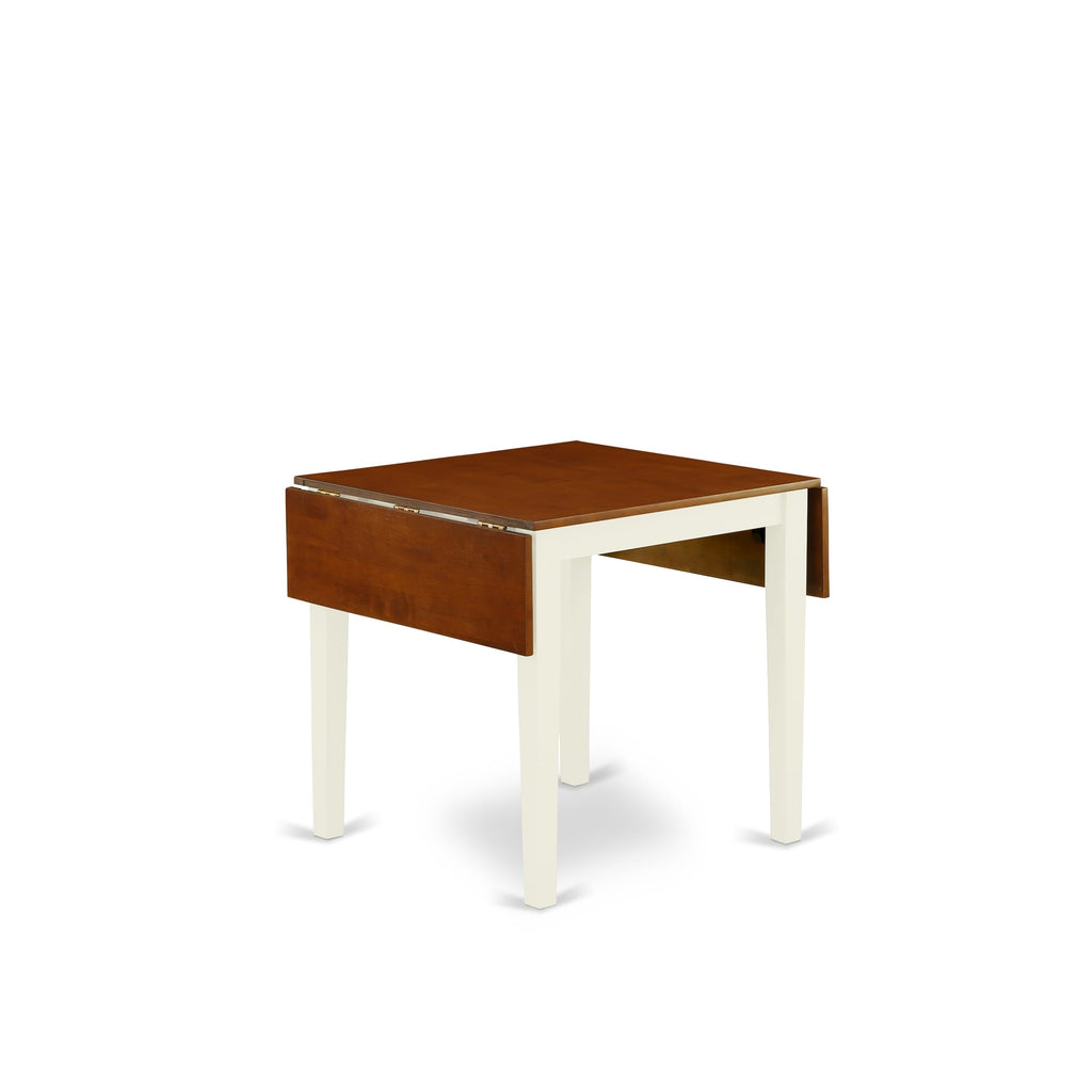 NDDA5-8FB-1 Dining Set with Rectangular Drop Leaf Table for 4 and 4 Chairs, Buttermilk & Cherry Finish