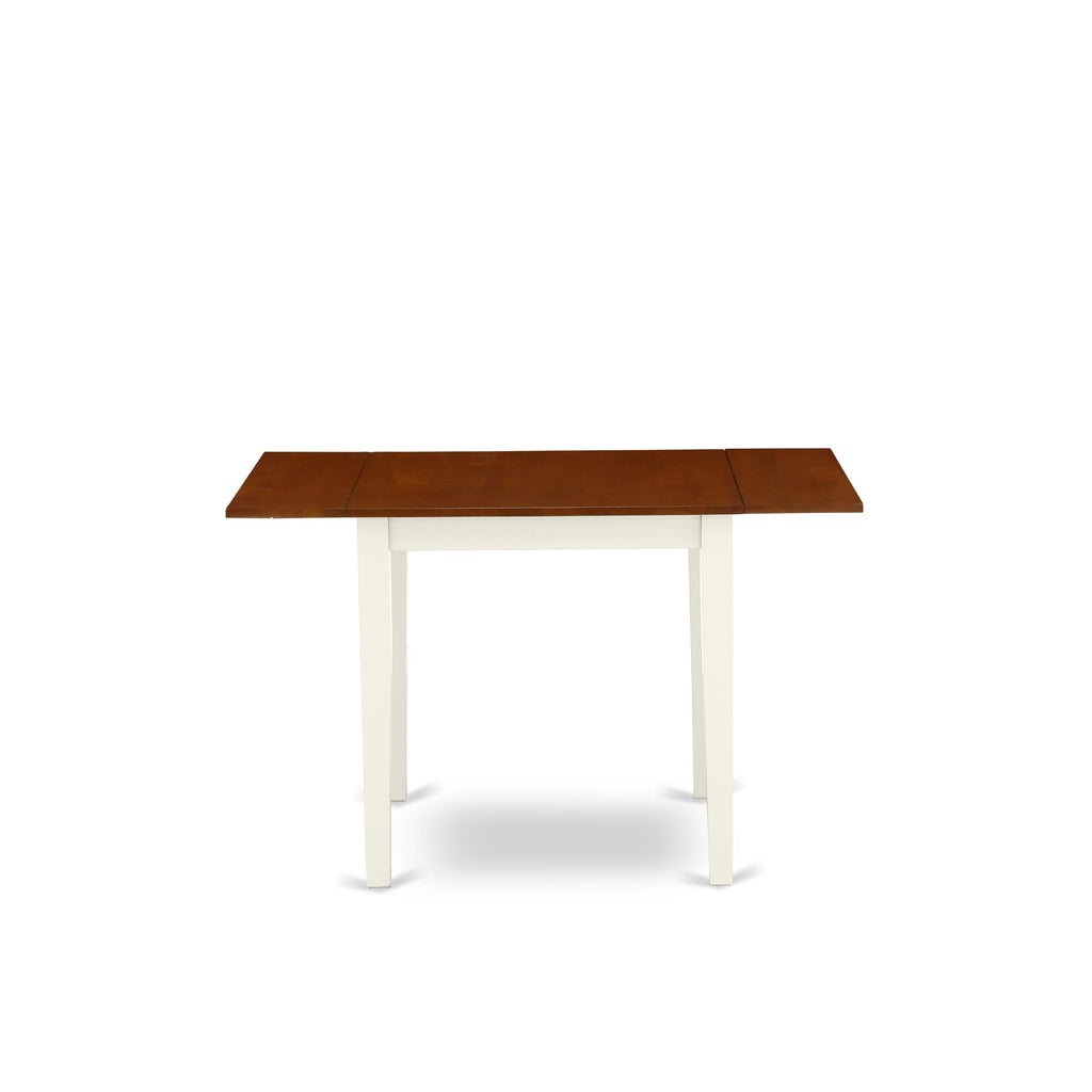 NDDA5-8FB-1 Dining Set with Rectangular Drop Leaf Table for 4 and 4 Chairs, Buttermilk & Cherry Finish