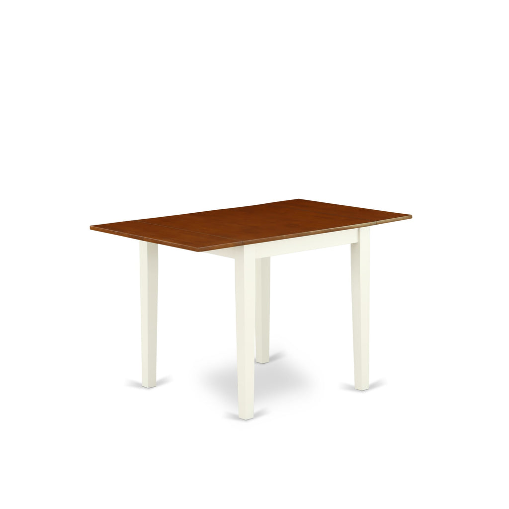 NDIP3-2R6-L 3 Piece Kitchen Set with Dropleaf Table and 2 Chairs, 30x48 Inch, Buttermilk & Cherry