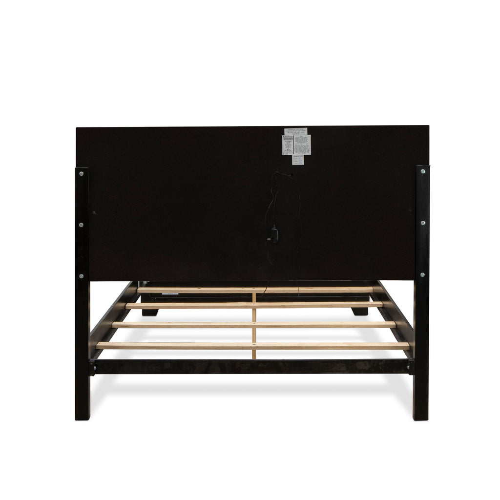 3-Piece Bedroom Ensemble NE11-TM741U Modern Elegance with Tufted Queen Bed and Retro-Inspired Nightstands, Black Finish