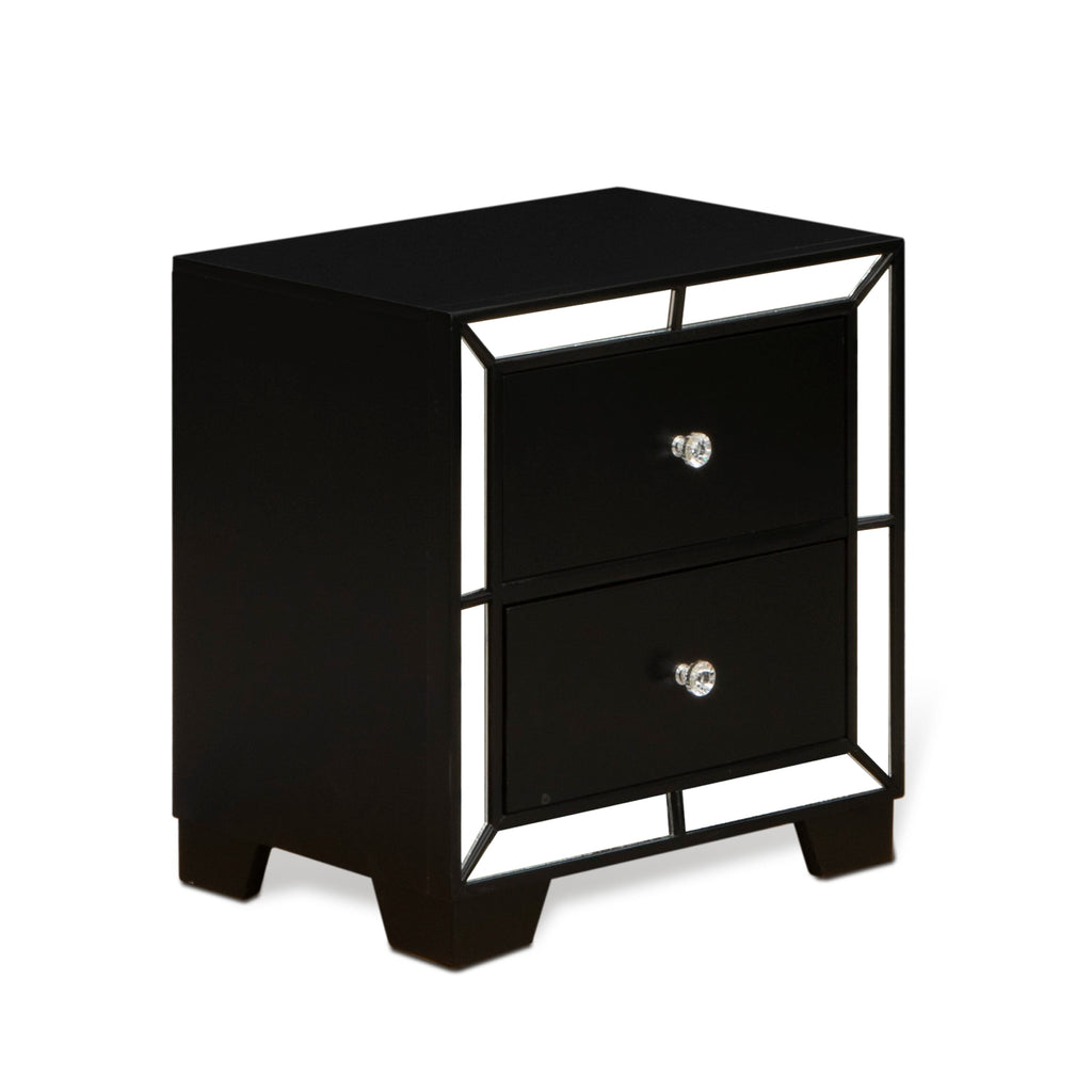 NE11-7U3NQ8 Luxurious 5-Piece Bedroom Ensemble Queen Bed, Dresser & More with Black Accents