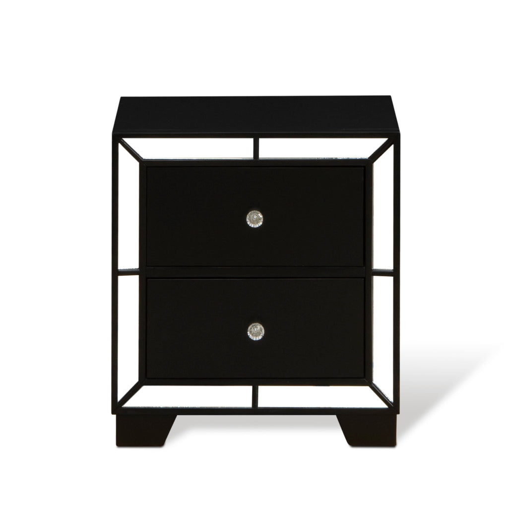 NE11-W7QX6Y 5-Piece Chic Black Bedroom Ensemble Featuring Stylish Bed and Matching Furniture