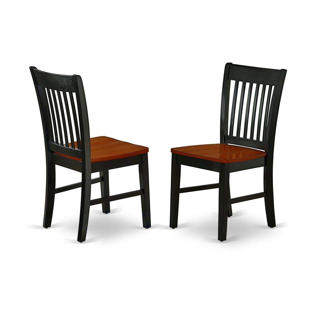 DLNO5-X5A-S 5-Piece Set Compact Table with Extendable Leaf and 4 Chairs, 42x42 Inches, Black Cherry Duo
