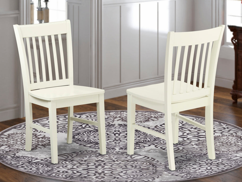 NFC-LKG-B Elegant Norfolk Dining Chairs - Timeless Design and Solid Wood, Set of 2, Linen White Finish