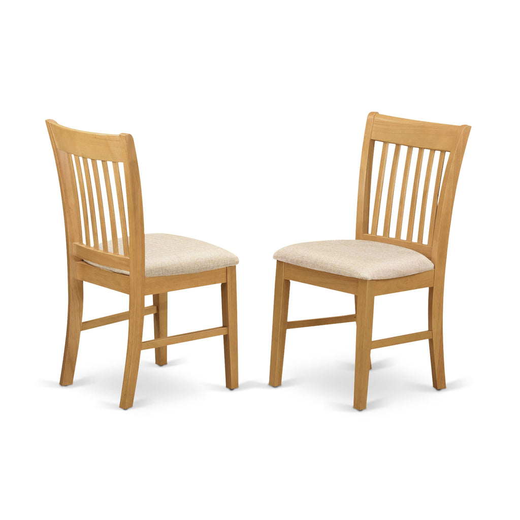 DLNO5-WGH-4 Exquisite Oak Dining Ensemble 5-Piece Round Table and Upholstered Chairs Set with Dropleaf
