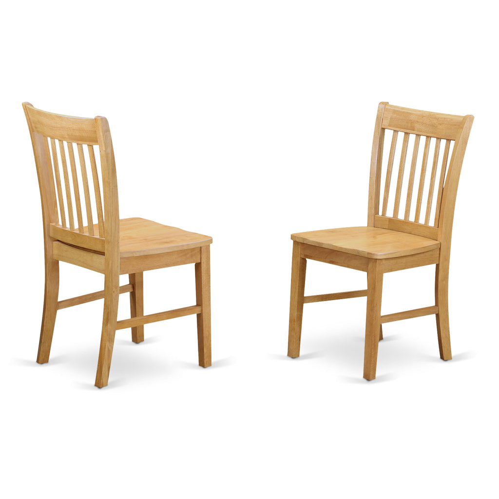 DLNO5-RG2-V 5 Piece Round Table Set with Dropleaf and Four Chairs, 42 Oak Finish