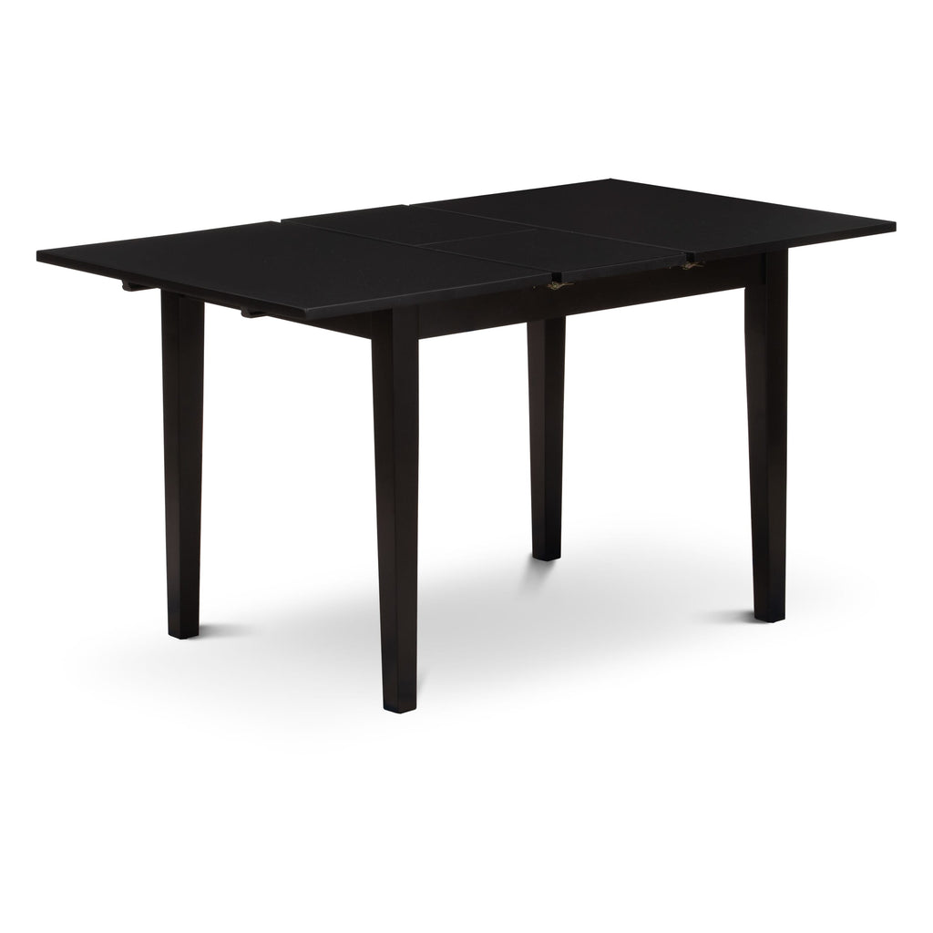 NOAV5-O5Y-QR 5-Piece Dining Ensemble with Rectangle Table and Leather-Style Seats, 32x54, Black