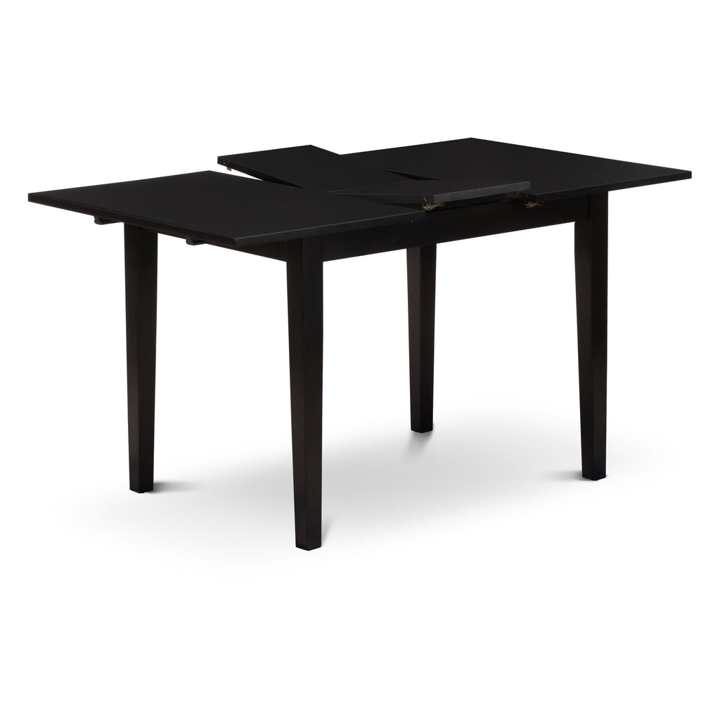 NOAV5-O5Y-QR 5-Piece Dining Ensemble with Rectangle Table and Leather-Style Seats, 32x54, Black