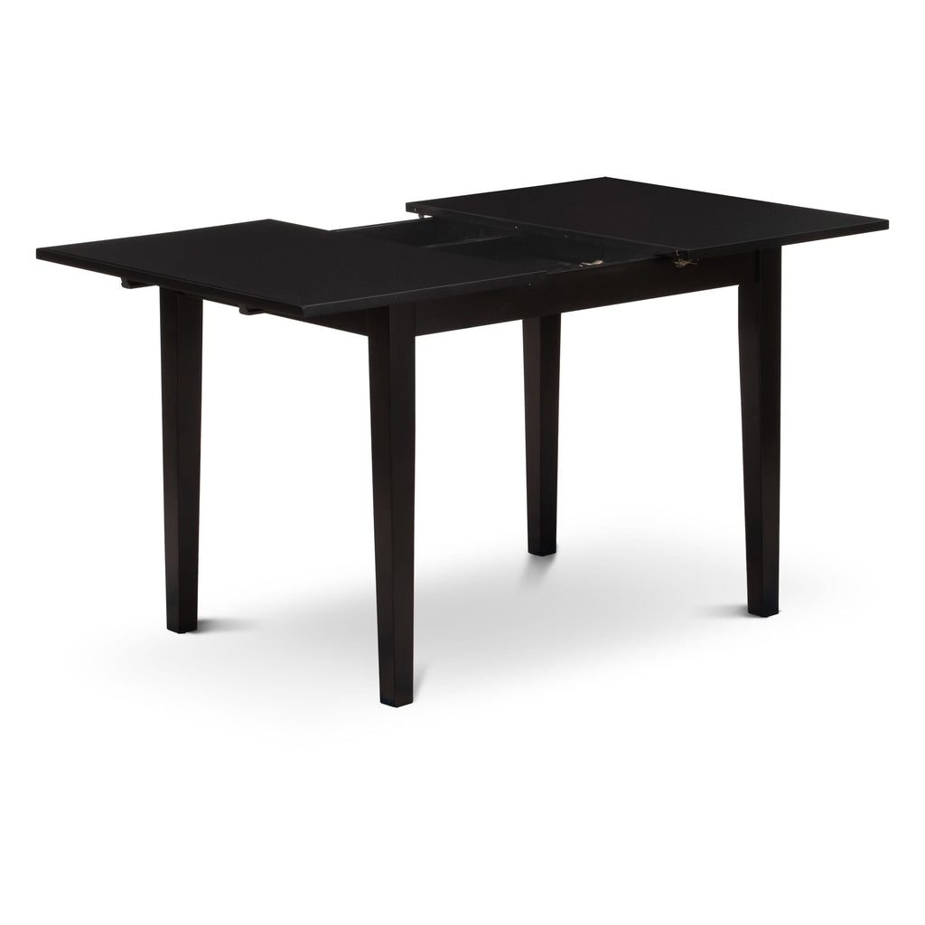 NOAV5-O5Y-QR 5-Piece Dining Ensemble with Rectangle Table and Leather-Style Seats, 32x54, Black
