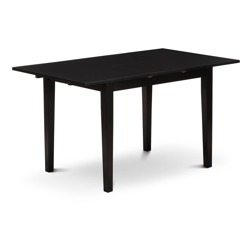NOAV5-O5Y-QR 5-Piece Dining Ensemble with Rectangle Table and Leather-Style Seats, 32x54, Black