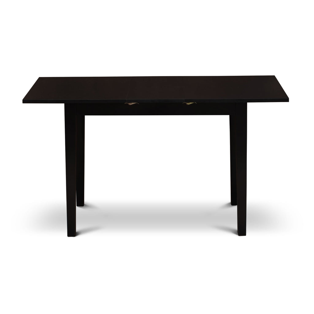 NOAV5-O5Y-QR 5-Piece Dining Ensemble with Rectangle Table and Leather-Style Seats, 32x54, Black
