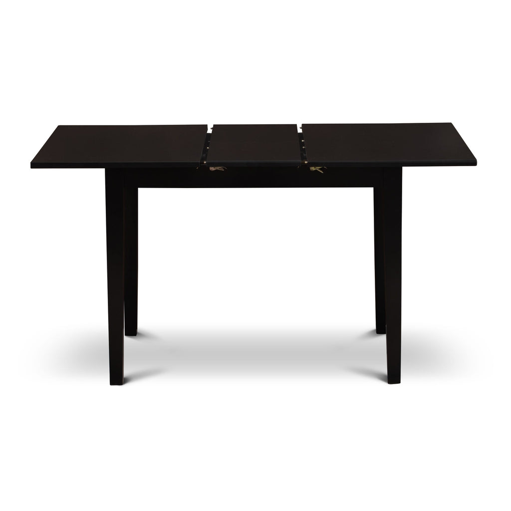 NOAV5-O5Y-QR 5-Piece Dining Ensemble with Rectangle Table and Leather-Style Seats, 32x54, Black