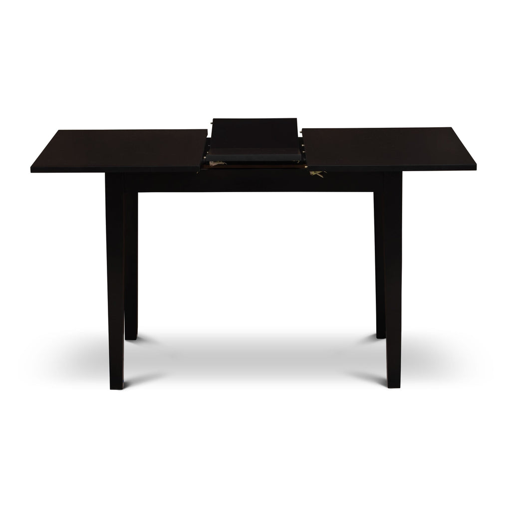 NOAV5-O5Y-QR 5-Piece Dining Ensemble with Rectangle Table and Leather-Style Seats, 32x54, Black