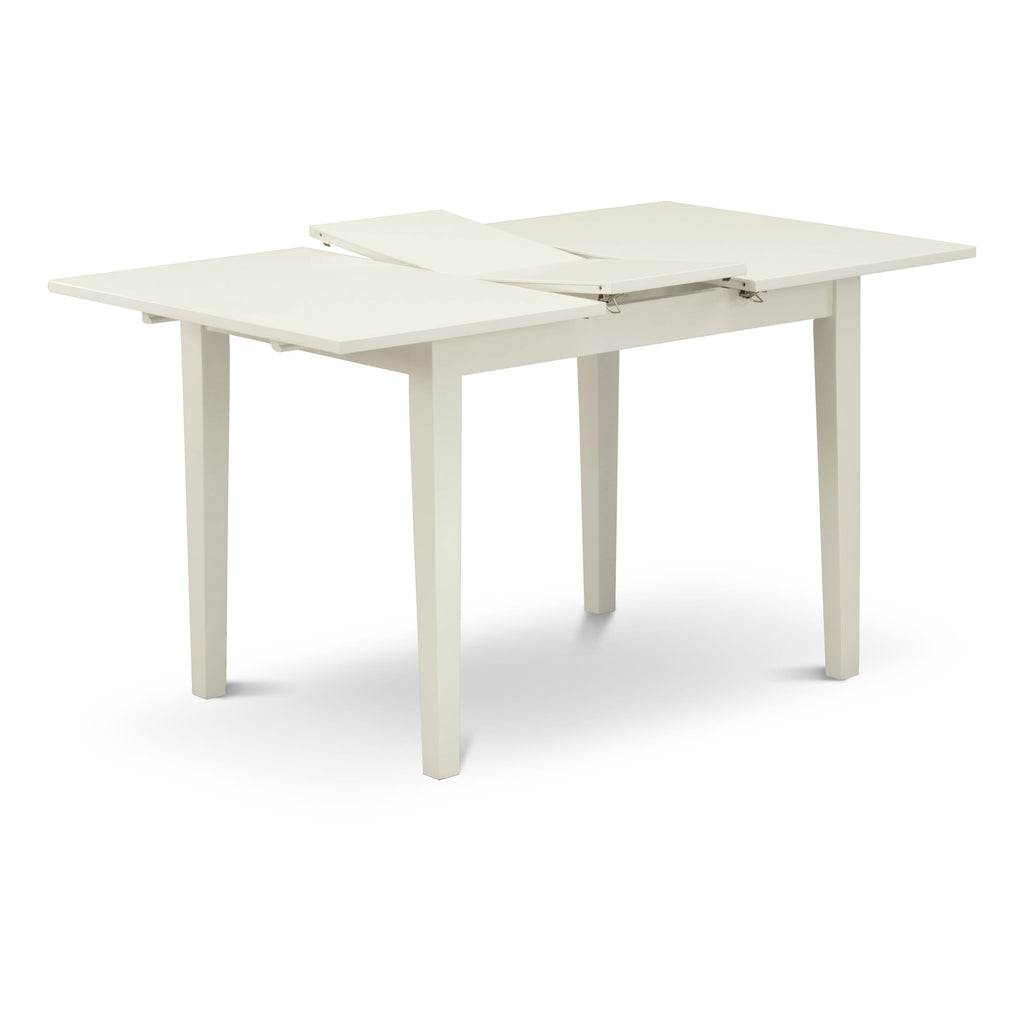 NFT-LXJ-F Elegant Norfolk Rectangle Dining Table with Butterfly Leaf, 32x54 White Finish