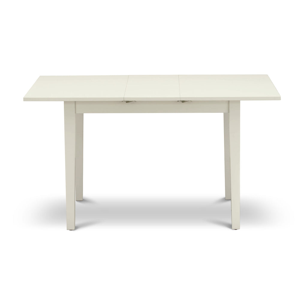NFT-LXJ-F Elegant Norfolk Rectangle Dining Table with Butterfly Leaf, 32x54 White Finish