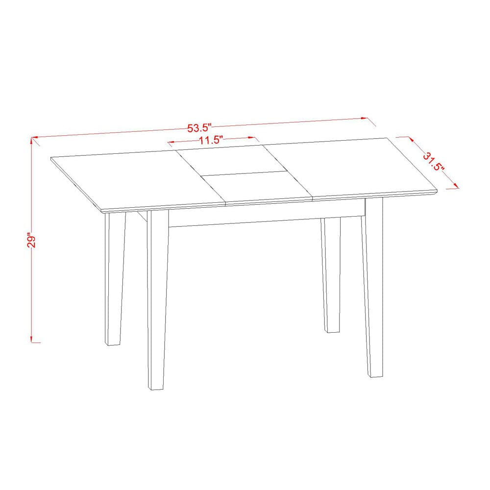 NOAV5-7WI-N 7 Piece Dining Ensemble with Expandable Table and Linen Seating for Four - Oak Finish