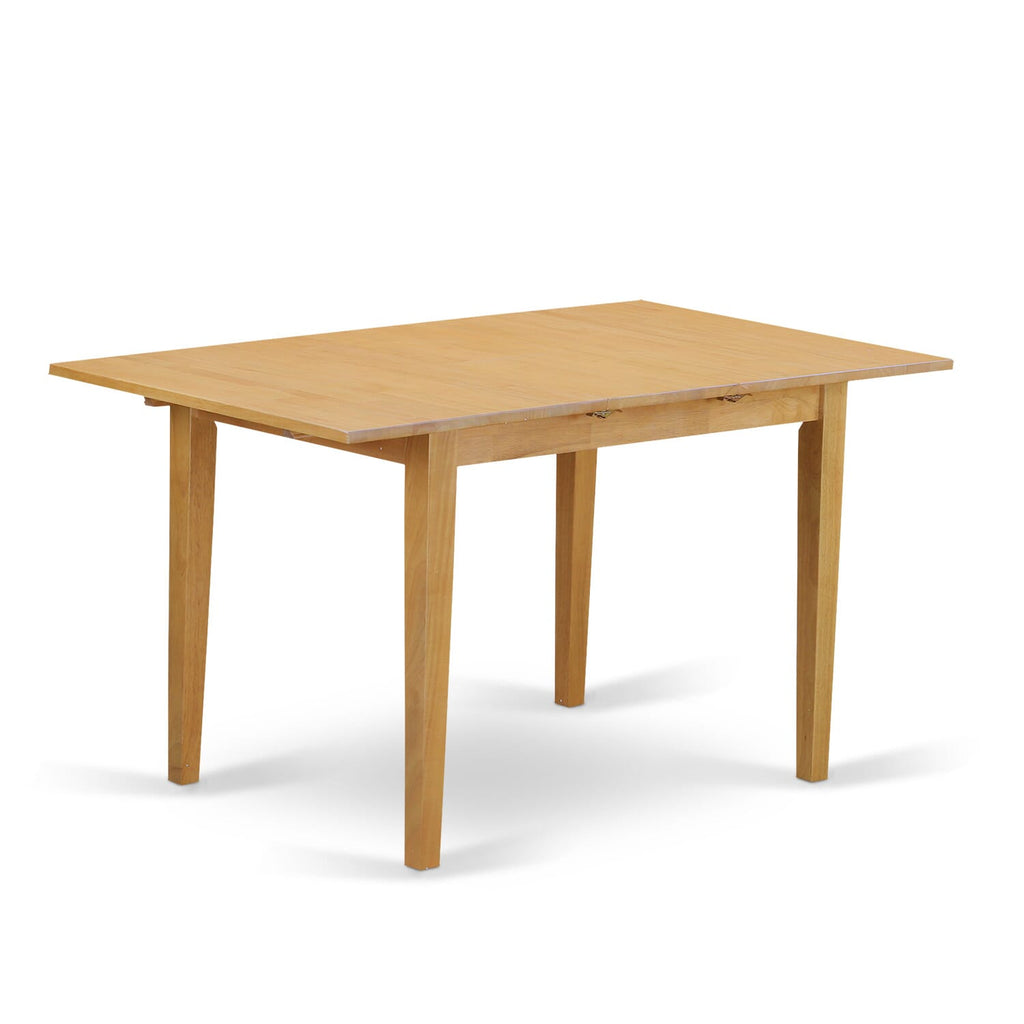 NOAV5-7WI-N 7 Piece Dining Ensemble with Expandable Table and Linen Seating for Four - Oak Finish