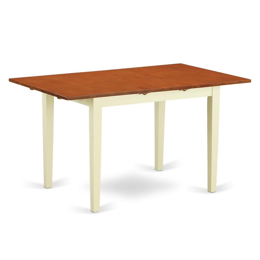 NOAV3-457-E Versatile 3-Piece Dining Ensemble Expandable Table and Two Solid Chairs - Ideal for Cozy Kitchens, Buttermilk & Cherry Design