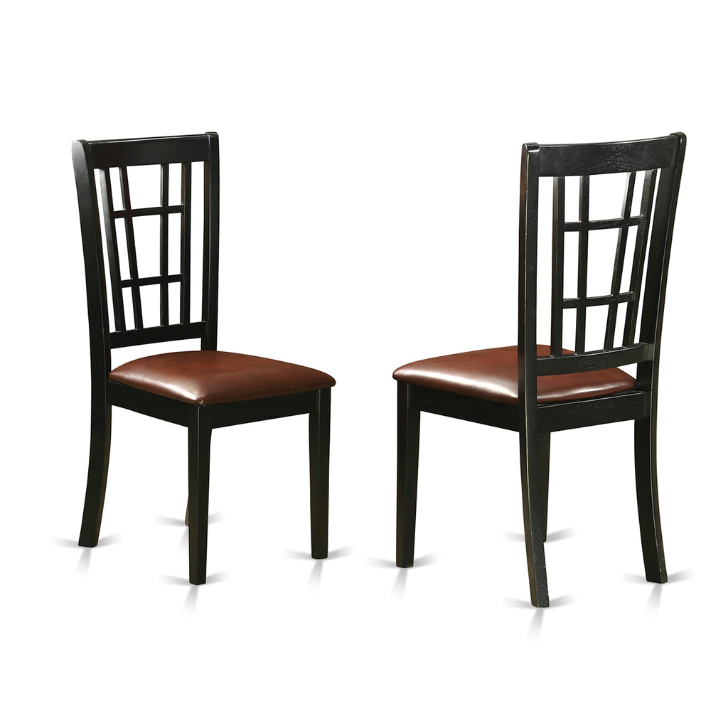 WENI5-JFX-8L Luxurious Dining Ensemble - Elegant Table Set with Leaf Expansion & Leather-Chair Quartet