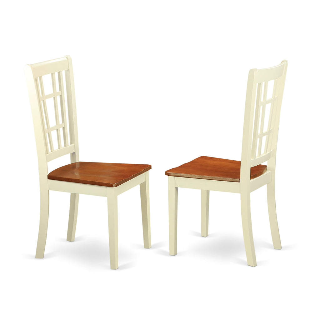 NDNI5-YNT-L 5-Piece Dining Ensemble with Rectangle Table and 4 Chairs - Buttermilk and Cherry, 30x48 Inches