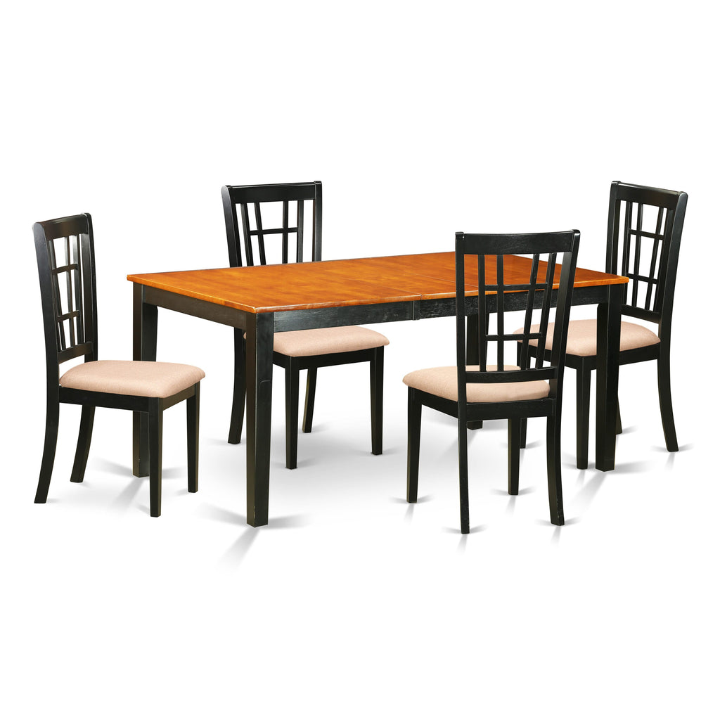 NICO5-6RR-U 5-Piece Dining Set with Expanding Table and Comfort Chairs for the Dining Room, 36x66
