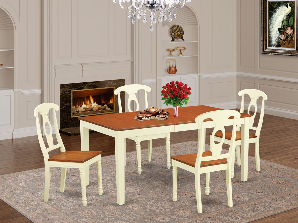 Dining Set 5 Piece for Family NIK-5RW-X Room Table and Chairs in Warm Tones