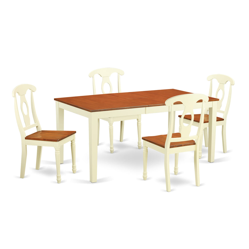 Dining Set 5 Piece for Family NIK-5RW-X Room Table and Chairs in Warm Tones