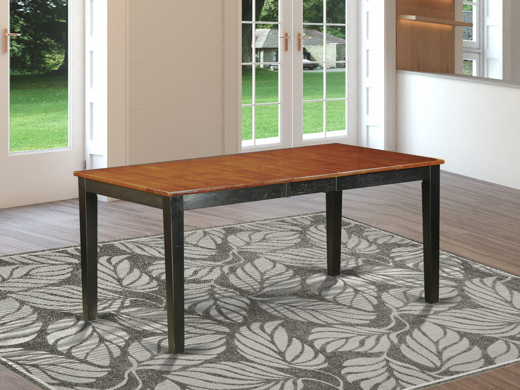 NIT-BCO-V Rectangle Table Sophisticated Dining Surface with Extendable Leaf, 36x66 Inch, Ebony Finish