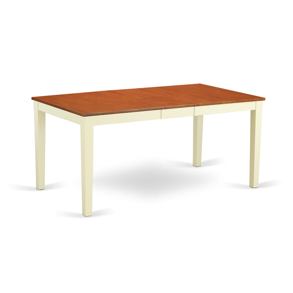 NIT-WLK-O Nicoli Modern Dining Table with Extendable Butterfly Leaf, Buttermilk & Cherry - 36x66 Inch Kitchen Table